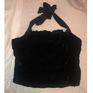 Free People black velvet crop top